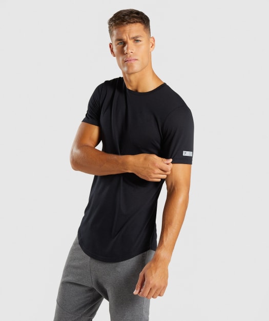 Gymshark Perforated Longline T-Shirt - Black