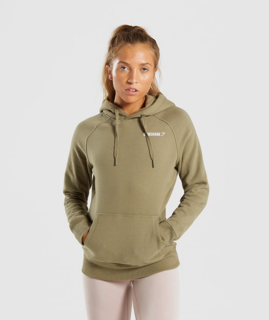 Gymshark Women's Crest Hoodie - Washed Khaki