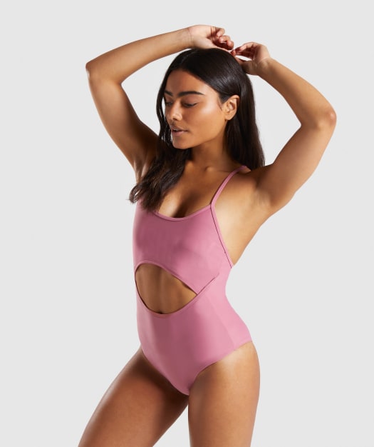 Gymshark Cut Out Swimsuit - Dusky Pink
