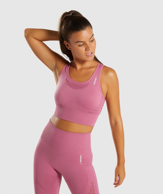 Gymshark Energy+ Seamless Crop Top - Dusky Pink