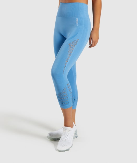 Gymshark Energy+ Seamless Cropped Leggings - Blue
