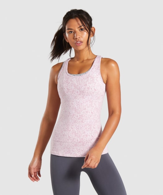 Gymshark Fleur Texture Vest - Dusky Pink Marl