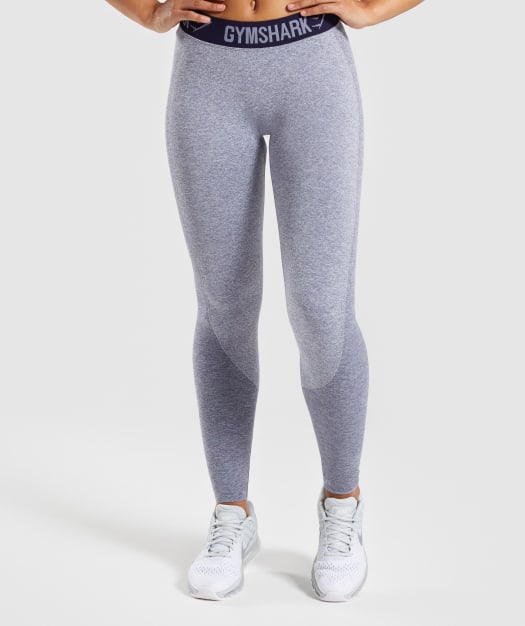Gymshark Flex Leggings - Steel Blue Marl/Evening Navy Blue