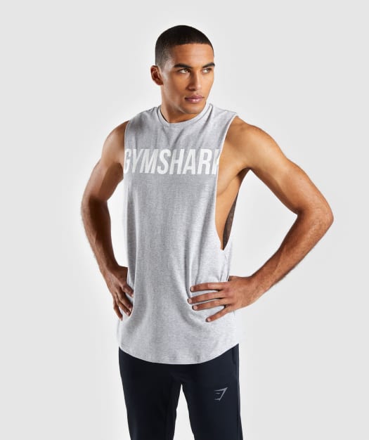 Gymshark Bold Graphic Drop Armhole Tank - Grey