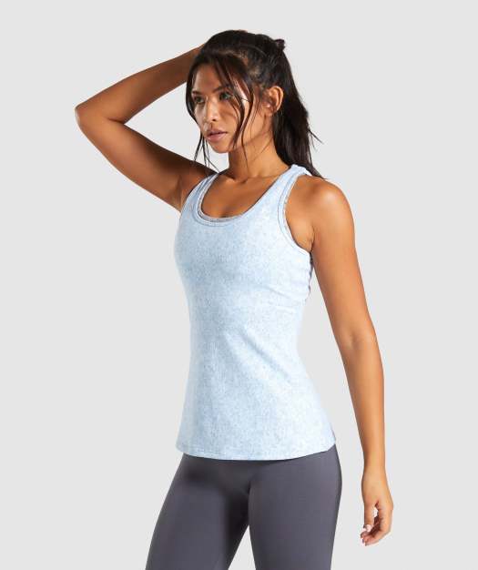 Gymshark Fleur Texture Vest - Blue