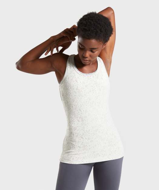 Gymshark Fleur Texture Vest - Washed Khaki Marl