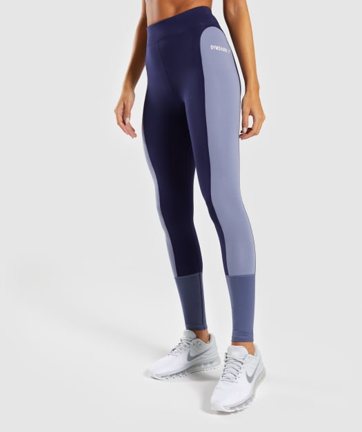 Gymshark Illusion Leggings - Evening Navy Blue/Steel Blue/Night Shadow Blue