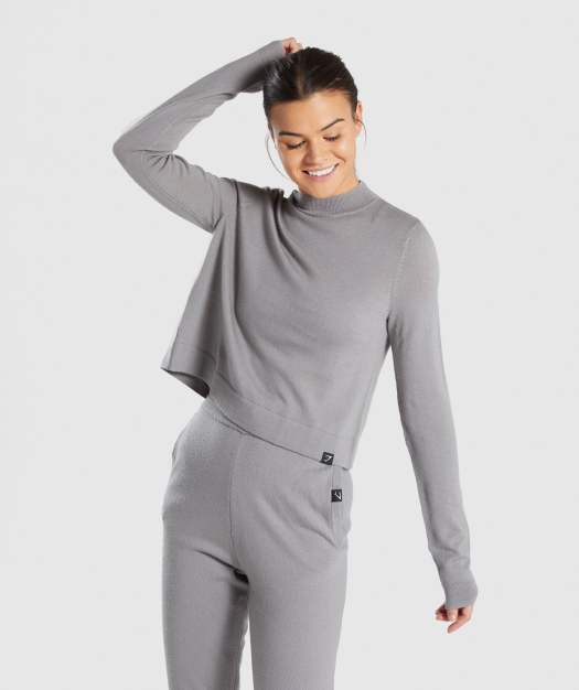 Gymshark Isla Knit Sweater - Light Grey
