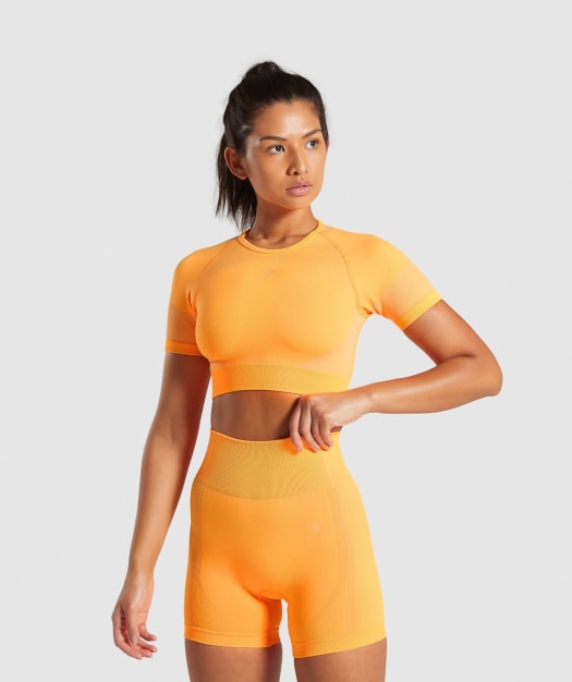 Gymshark Ultra Seamless Crop Top - Orange
