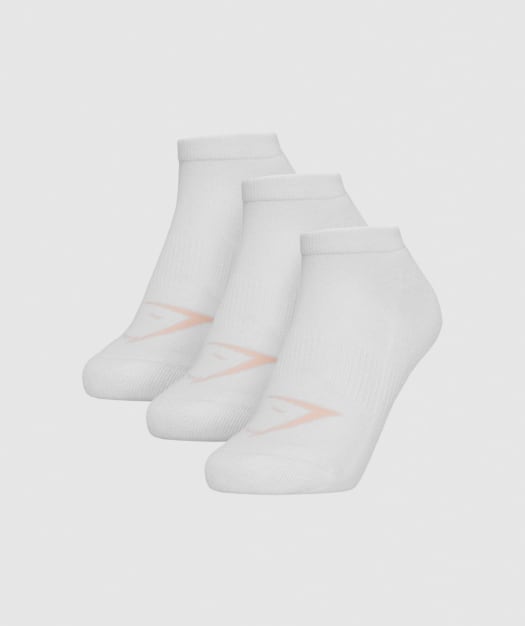 Gymshark Womens Ladies Trainer Socks (3pk) - White