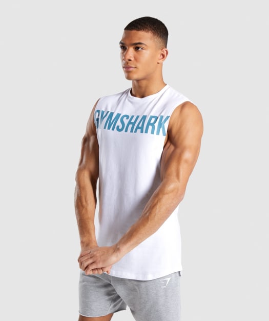 Gymshark Bold Graphic Drop Armhole Tank - White