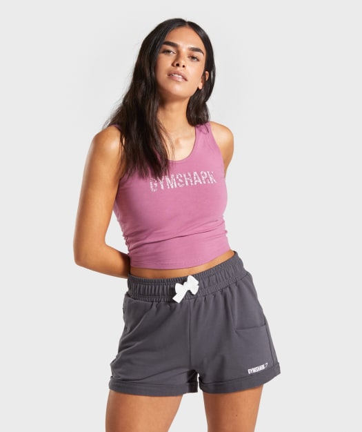 Gymshark Botanic Graphic Crop Top - Mauve