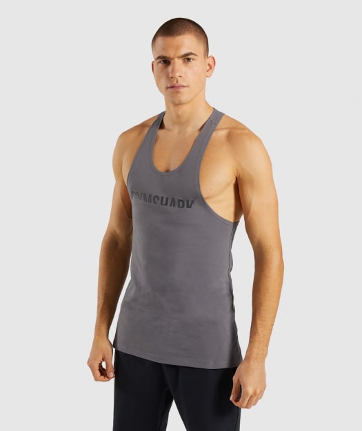 Gymshark Divide Stringer - Smokey Grey