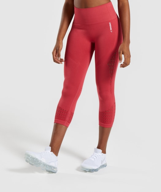 Gymshark Energy+ Seamless Cropped Leggings - Red