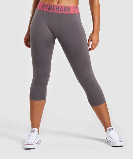 Gymshark Fit Cropped Leggings - Slate Lavender/Rose