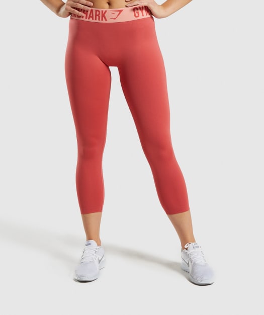 Gymshark Fit Cropped Leggings - Orange