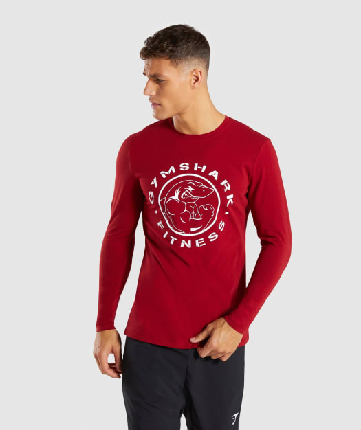 Gymshark Legacy Long Sleeve T-Shirt - Full Red