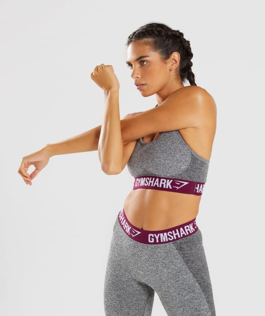 Gymshark Flex Sports Bra - Charcoal/Deep Plum