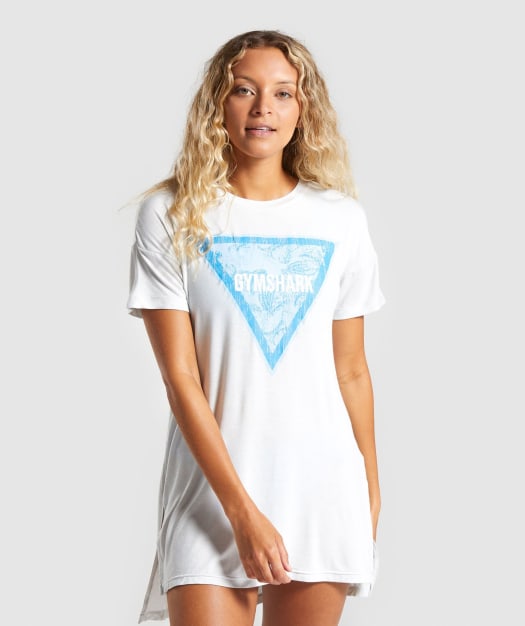 Gymshark Horizon Graphic Tee Dress - Light Grey