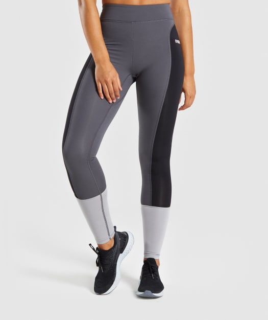 Gymshark Illusion Leggings - Black/Charcoal/Light Grey