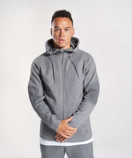 Gymshark Ozone Zip Up Hoodie - Charcoal Marl