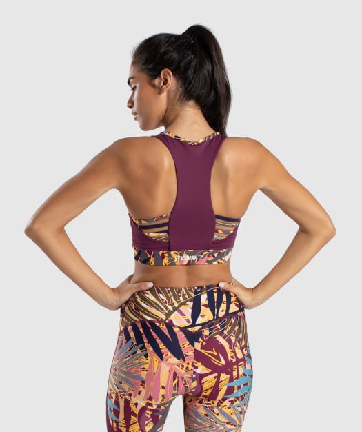 Gymshark Paradise Sports Bra - Dark Ruby
