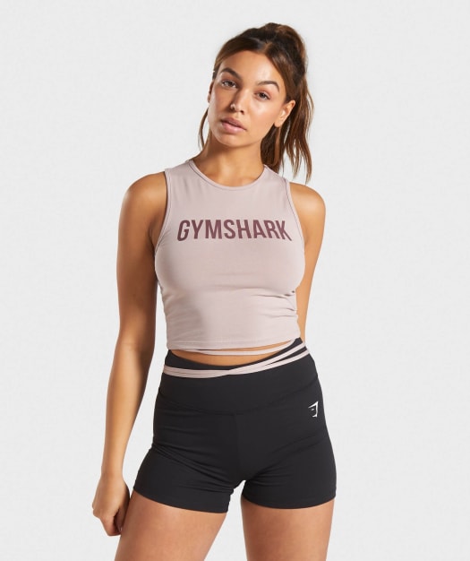 Gymshark Ribbon Crop Top - Taupe