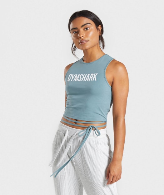 Gymshark Ribbon Crop Top - Turquoise
