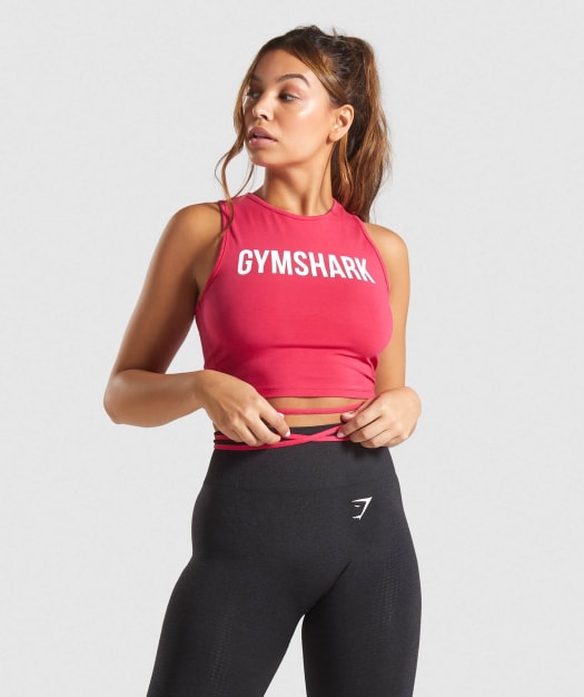Gymshark Ribbon Crop Top - Fuchsia