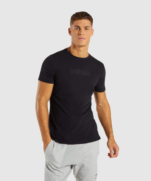 Gymshark Stamped Logo T-Shirt - Black