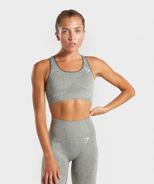 Gymshark Vital Seamless Sports Bra - Khaki Marl