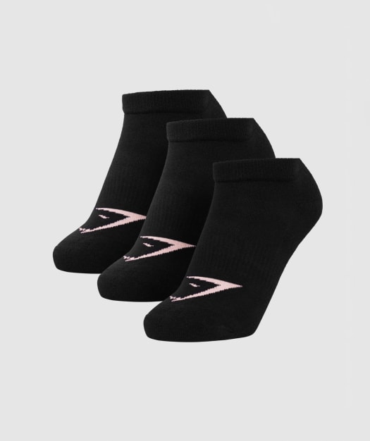 Gymshark Womens Ladies Trainer Sock (3pk) - Black