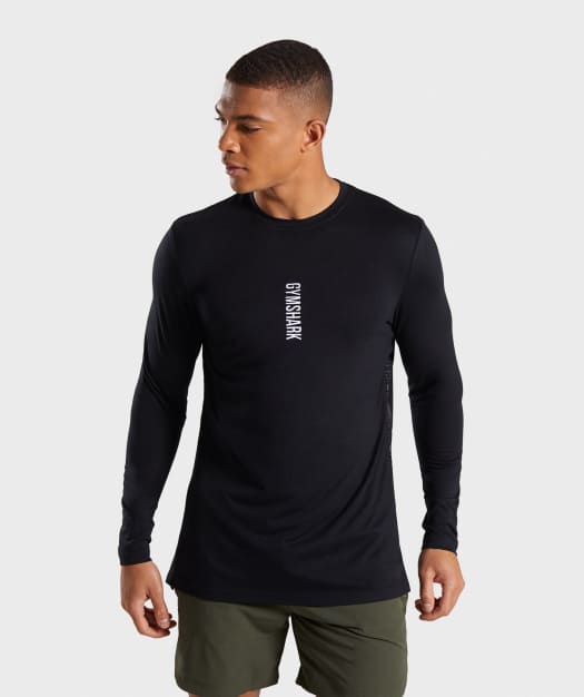 Gymshark Shadow Long Sleeve T-Shirt - Black