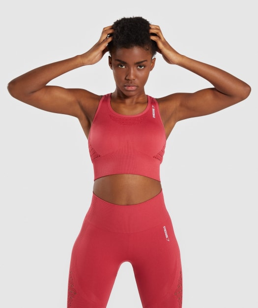 Gymshark Energy+ Seamless Crop Top - Red