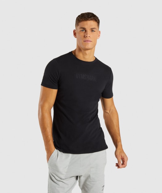 Gymshark Stamped Logo T-Shirt - Black