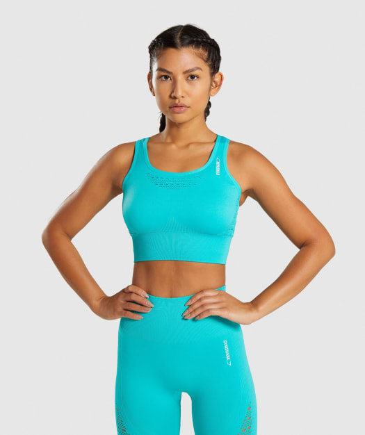 Gymshark Energy+ Seamless Crop Top - Tropical Blue