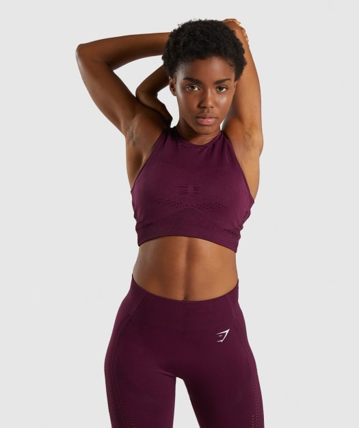 Gymshark Flawless Knit Sports Bra - Ruby