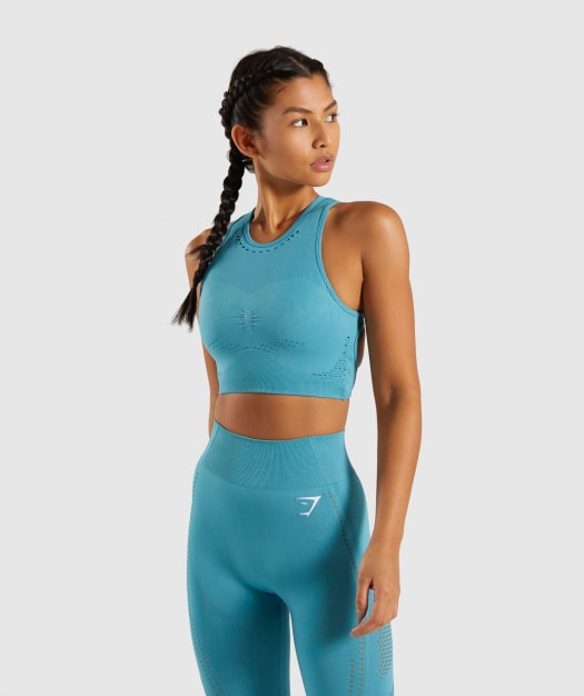 Gymshark Flawless Knit Sports Bra - Teal