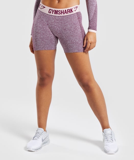 Gymshark Flex Shorts - Dark Ruby Marl/Blush Nude