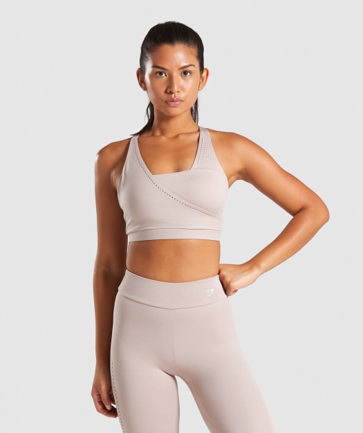 Gymshark Laser Cut Sports Bra - Taupe