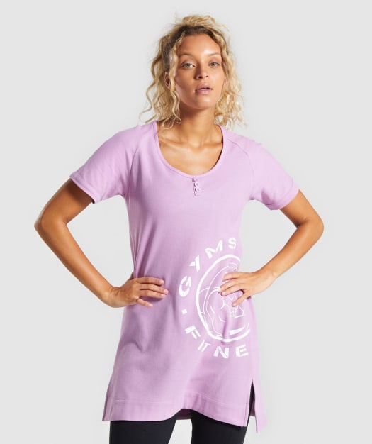 Gymshark Legacy Fitness Longline Tee - Pink