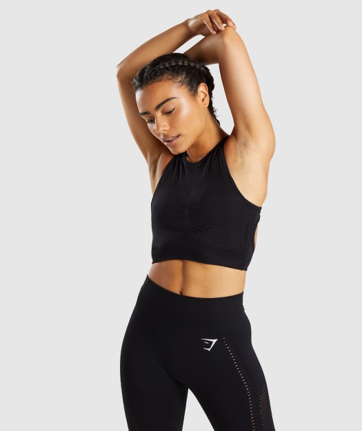 Gymshark Flawless Knit Sports Bra - Black