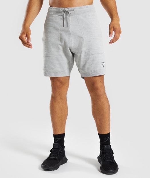 Gymshark Pinnacle Knit Shorts - Light Grey Marl