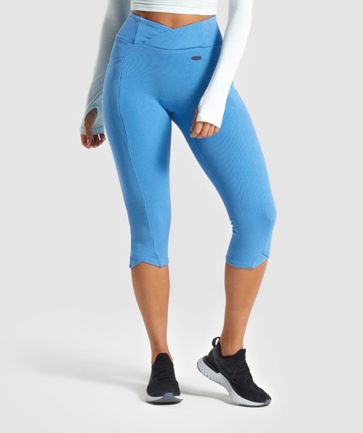 Gymshark Poise Cropped Leggings - Blue