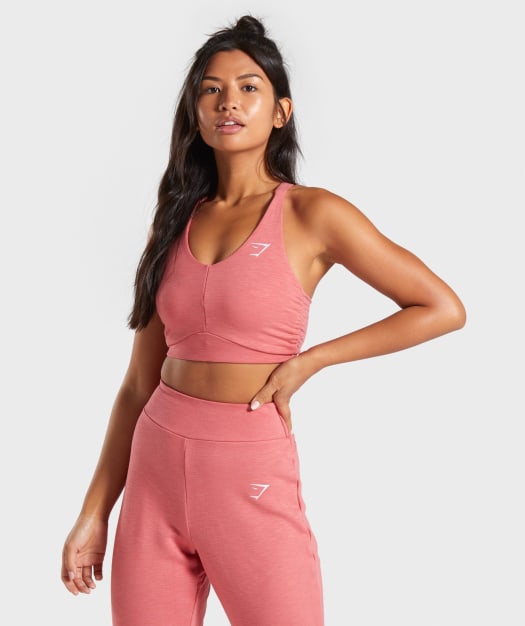 Gymshark Ruched Sports Bra - Brick Red