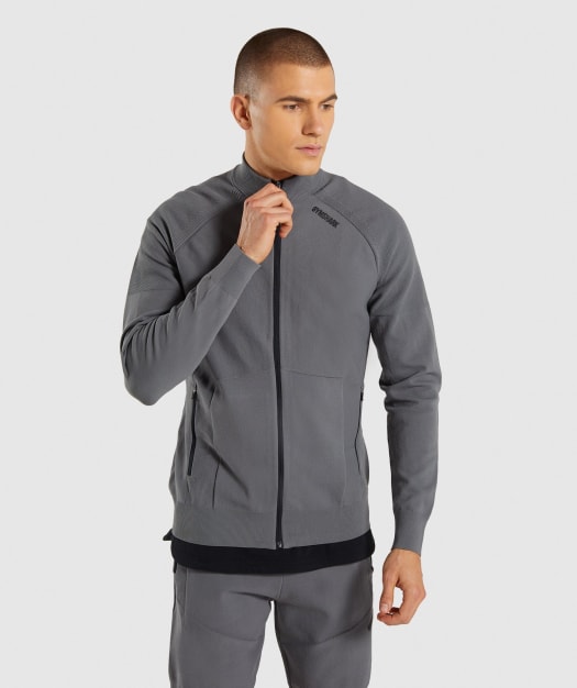 Gymshark True Knit Zip Up - Smokey Grey