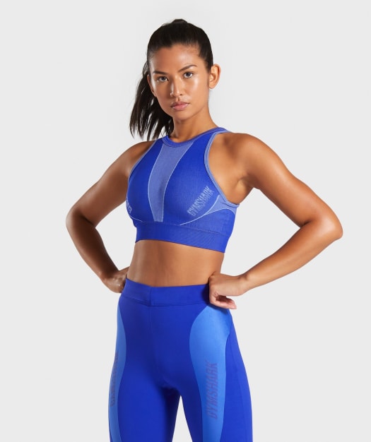 Gymshark Turbo Seamless Sports Bra - Cobalt Blue