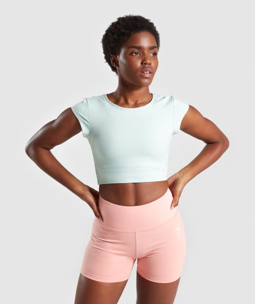 Gymshark Dreamy Cap Sleeve Crop Top - Light Green