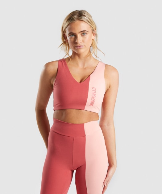 Gymshark Duo Sports Bra - Brick Red/Peach