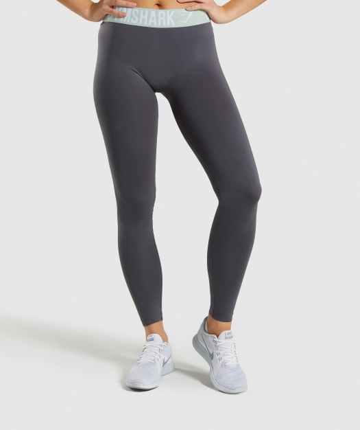 Gymshark Fit Leggings - Grey/Light Green